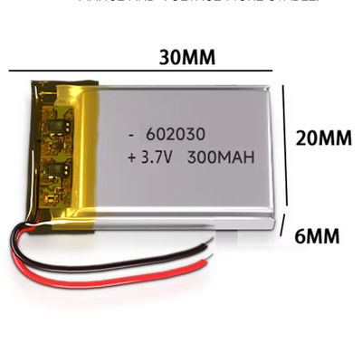 良い値段 強力なリポリマーバッテリー 3.7V 602030 300mAh 照明装置と電気玩具のために オンライン